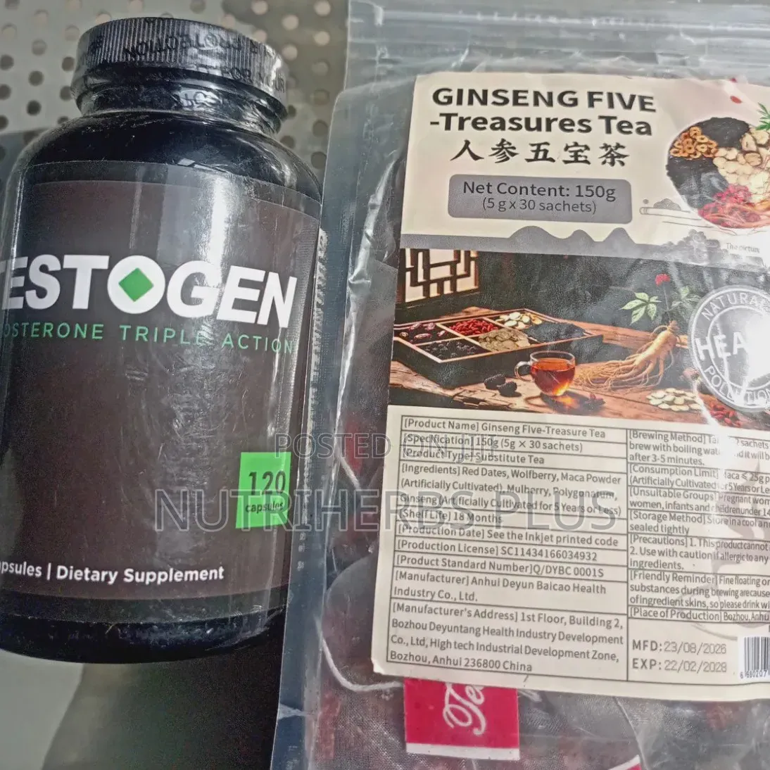 Testogen and Ginseng Five Treasure Tea (Boost Sexual Drive)