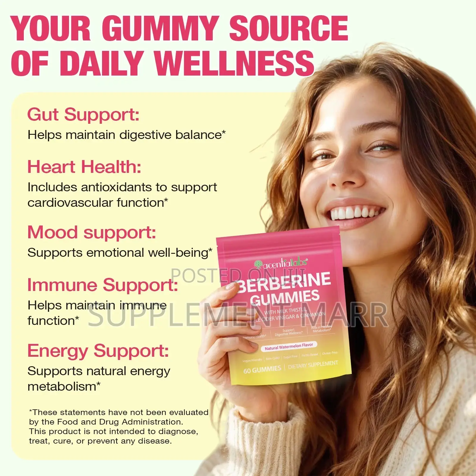 Berberine Gummies With Milk Thistle, Apple CIDER VINEGAR & CINNAMON