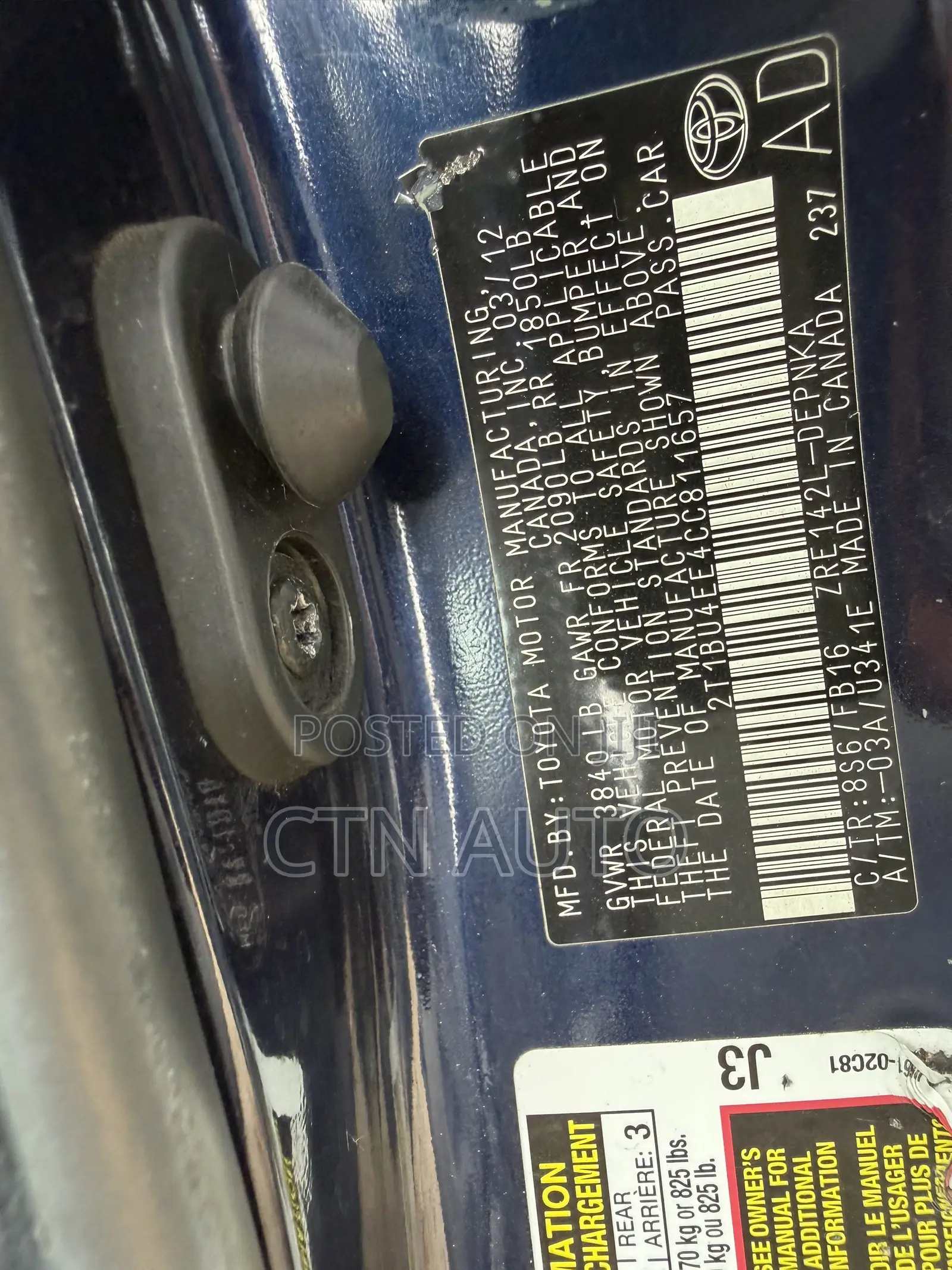 Toyota Corolla LE 4dr Sedan (1.8L 4cyl 4A) 2012 Blue