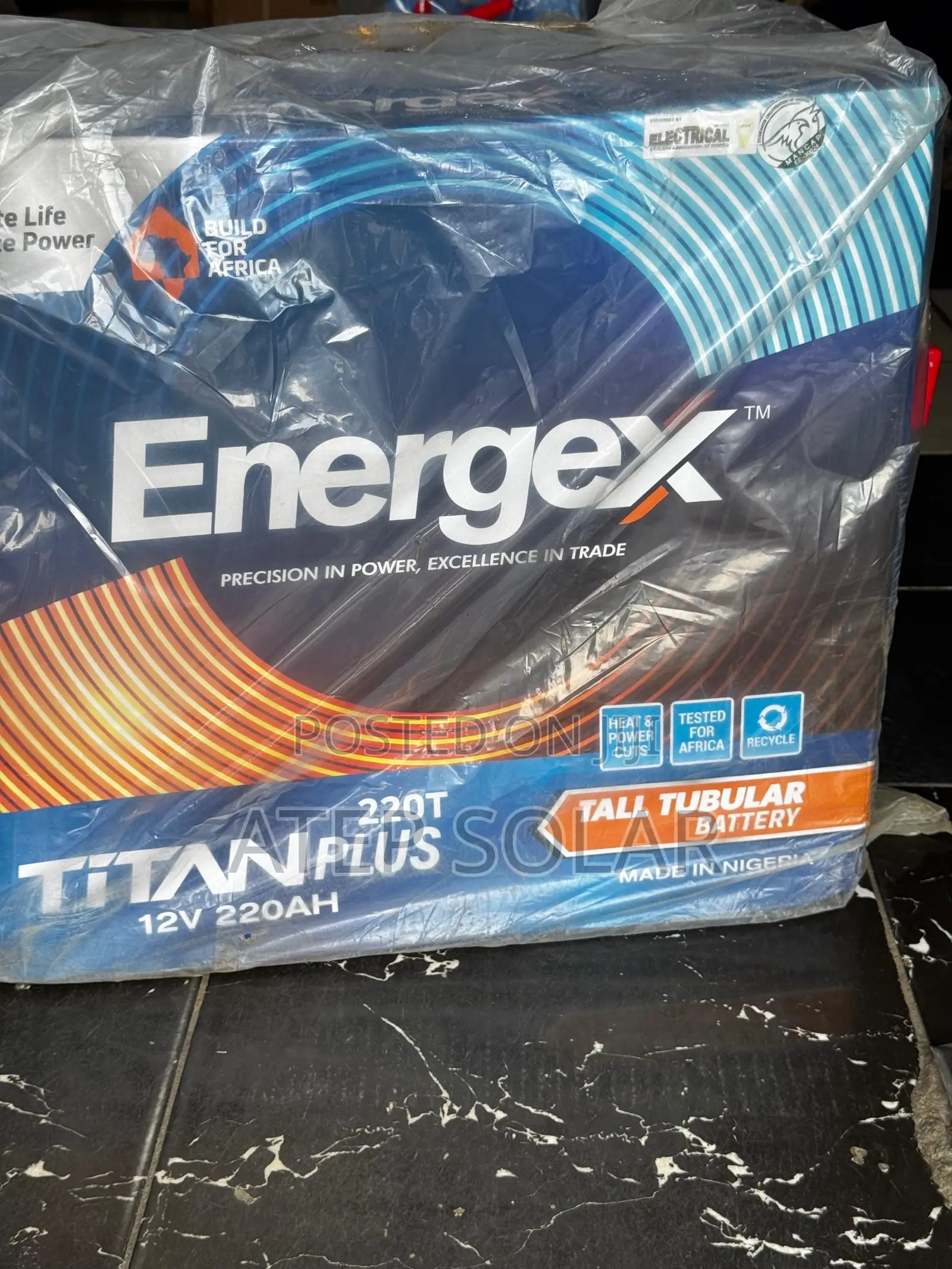 Energex 220ah Tubular Battery 12v