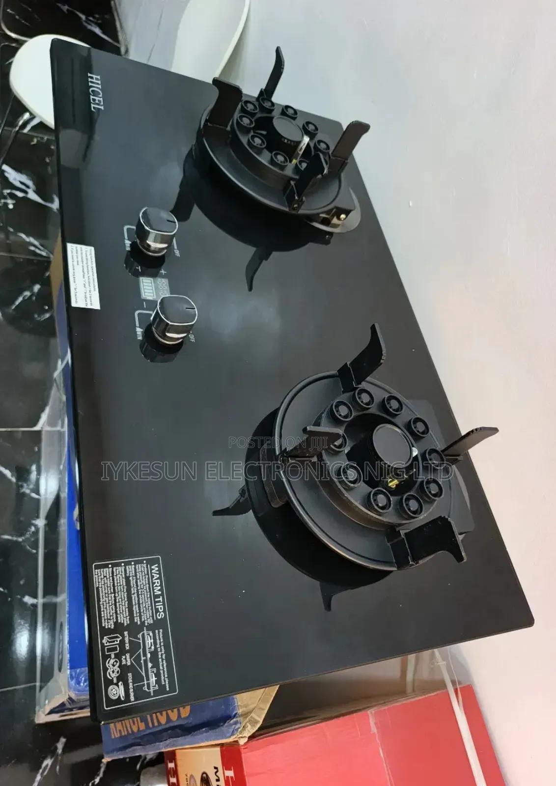 Original HICEL (ITALY Design) Built-in or Table Top Flips Up 2 Gas