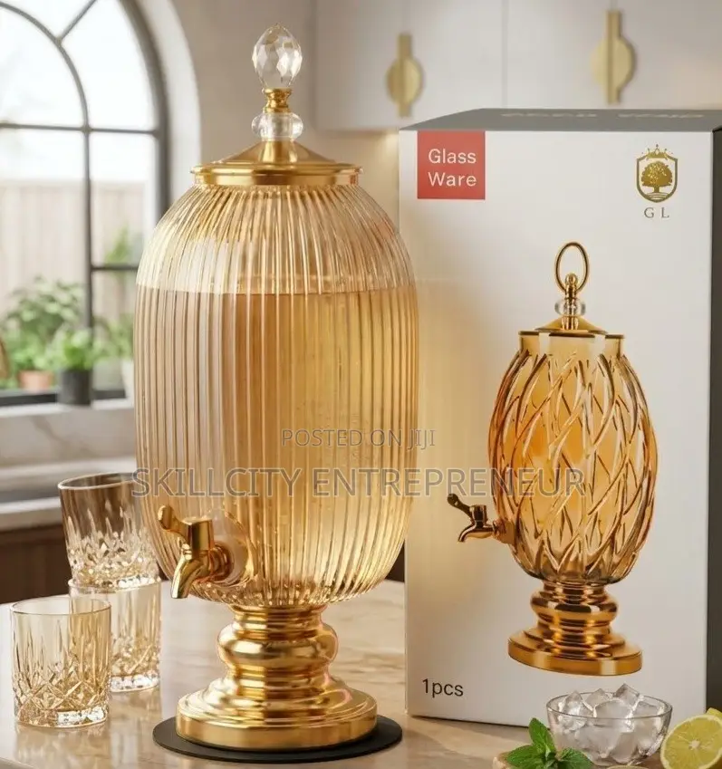 Fluted Glass Juicer Dispenser