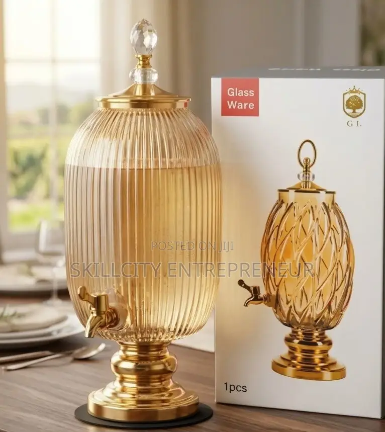 Fluted Glass Juicer Dispenser