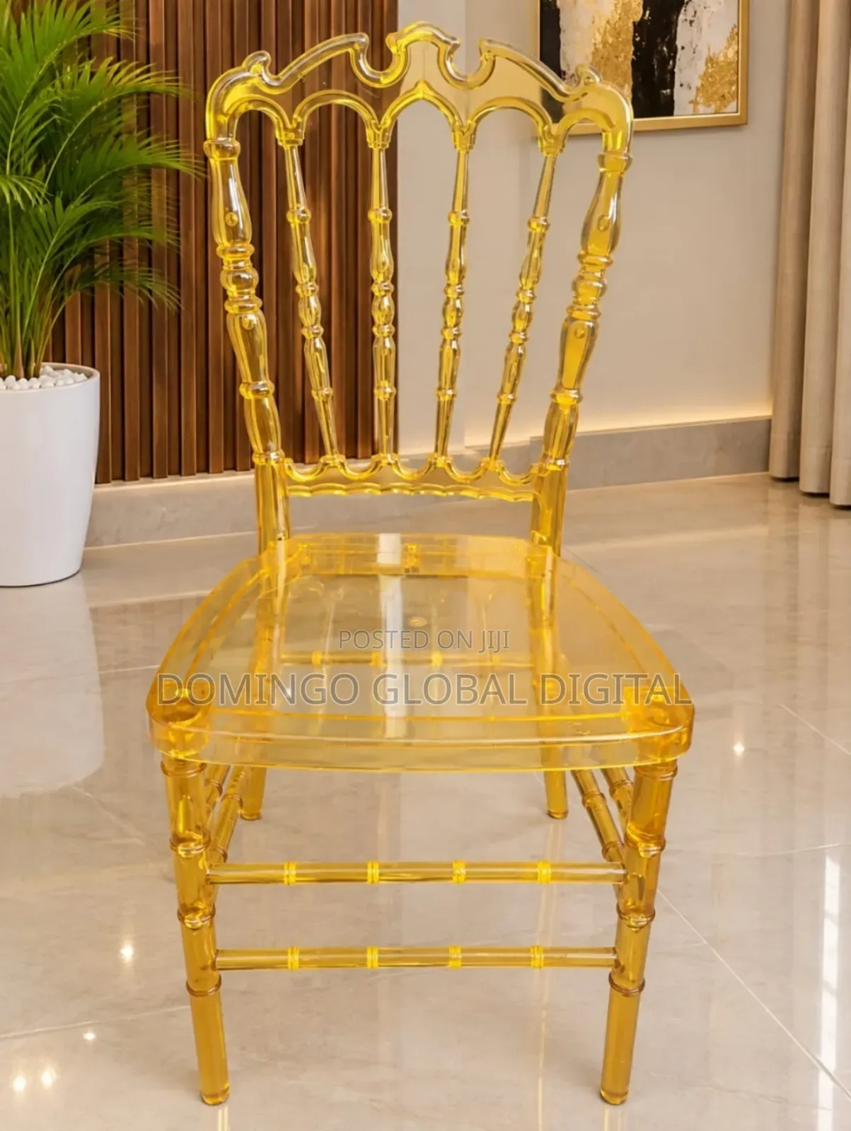 Napoleon Crystal Chair in Transparent Gold Acrylic