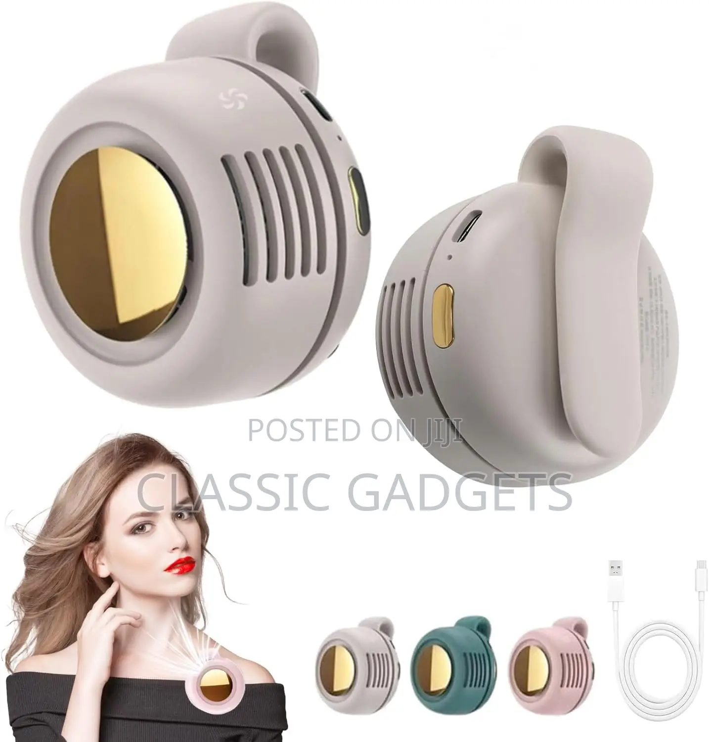 MF019 Mini Whirlwind Portable Snap on Charging Fan Waist Clip