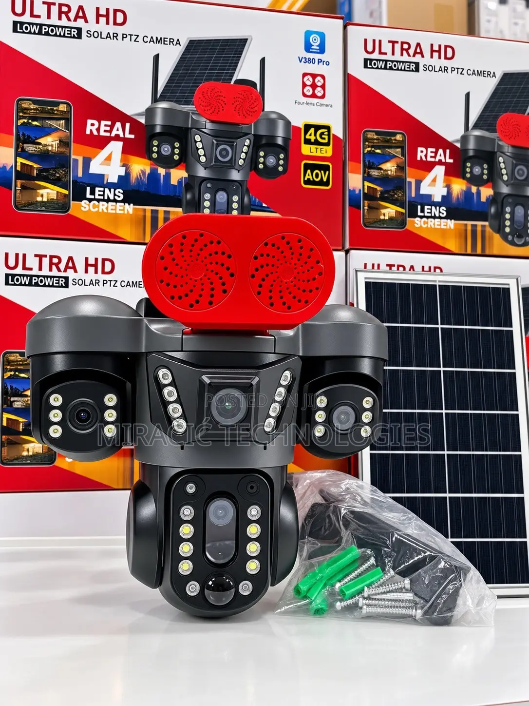 Solar 4 Lens 4G CCTV PTZ Camera