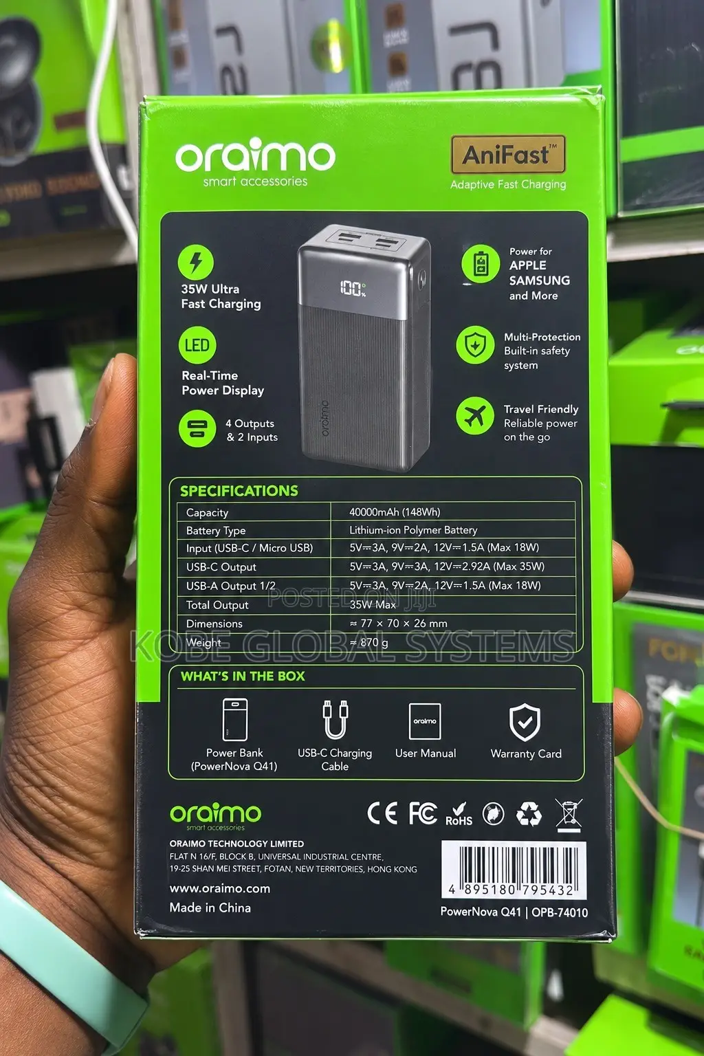 Oraimo 40000mah Superior Quality Ultra Fast Charging Power Bank