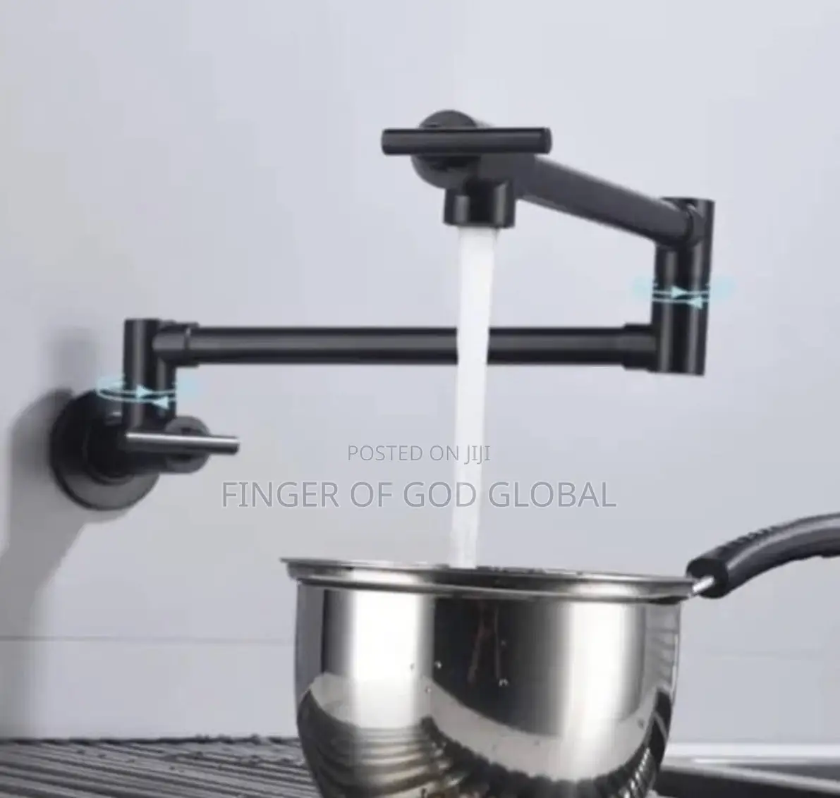 Black Foldable Wall-Mounted Pot Fillers