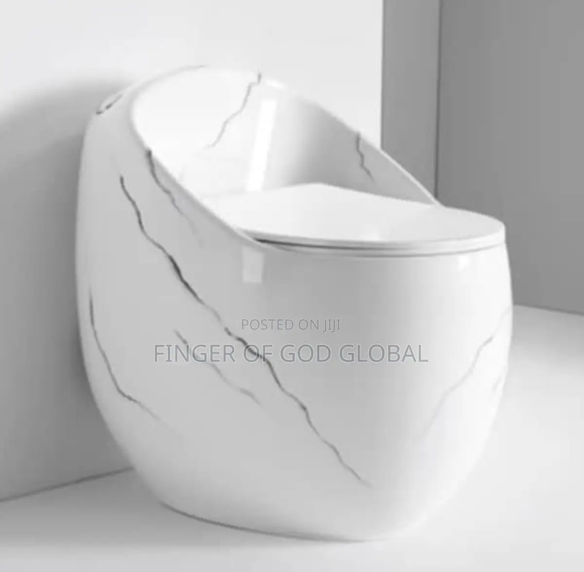 Luxury White Marble Design One-Piece Toilet