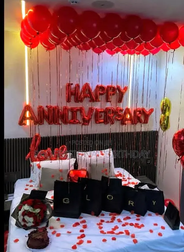 Happy Anniversary Surprise Package With Decorations