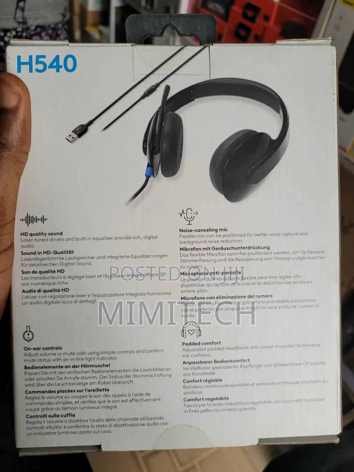 Logitech H540 USB Headset - HD Sound + Noise Canceling Mic