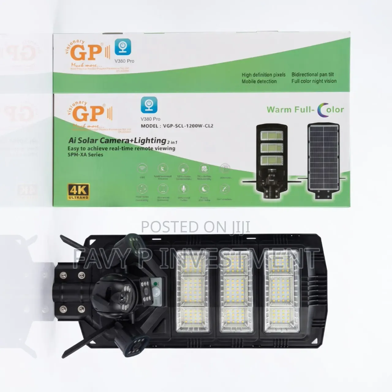 GP Visionary 2-in-1 AI Solar Camera + Lighting VGP-SCL-1200W