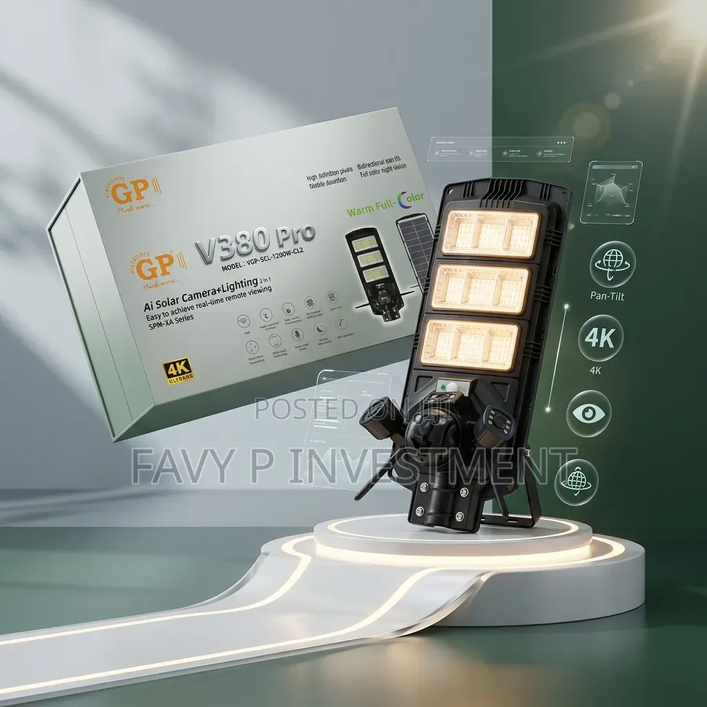 GP Visionary 2-in-1 AI Solar Camera + Lighting VGP-SCL-1200W