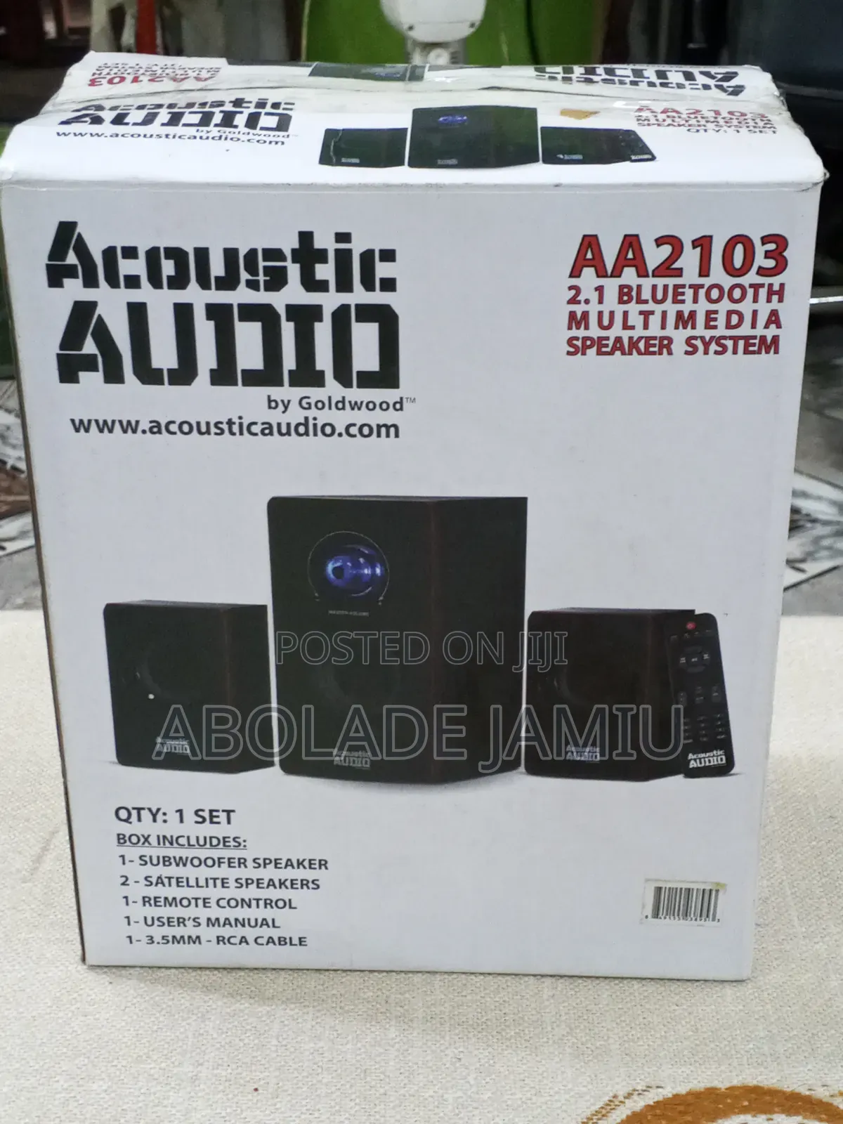 Acoustic Audio Aa2103 2.1 Bluetooth Multimedia Speaker System Goldwood