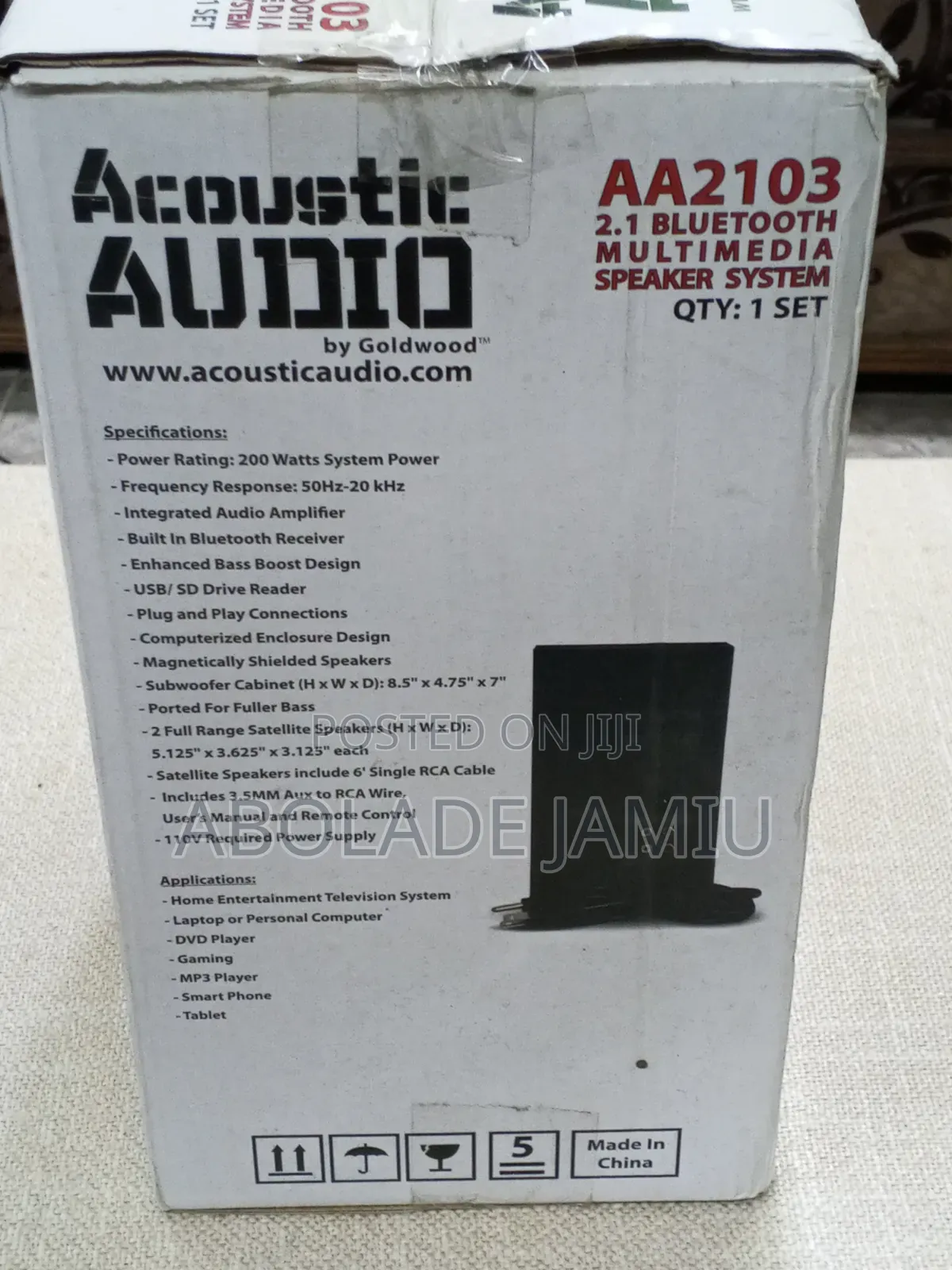 Acoustic Audio Aa2103 2.1 Bluetooth Multimedia Speaker System Goldwood