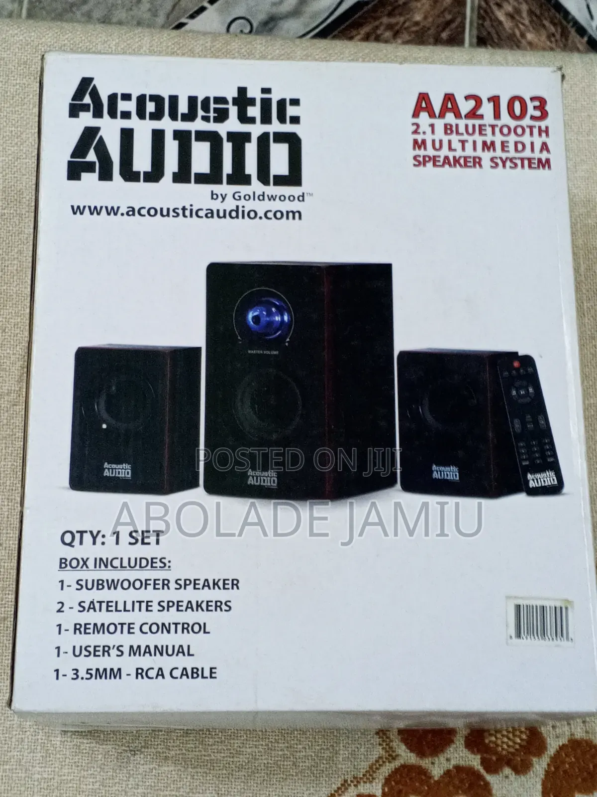 Acoustic Audio Aa2103 2.1 Bluetooth Multimedia Speaker System Goldwood