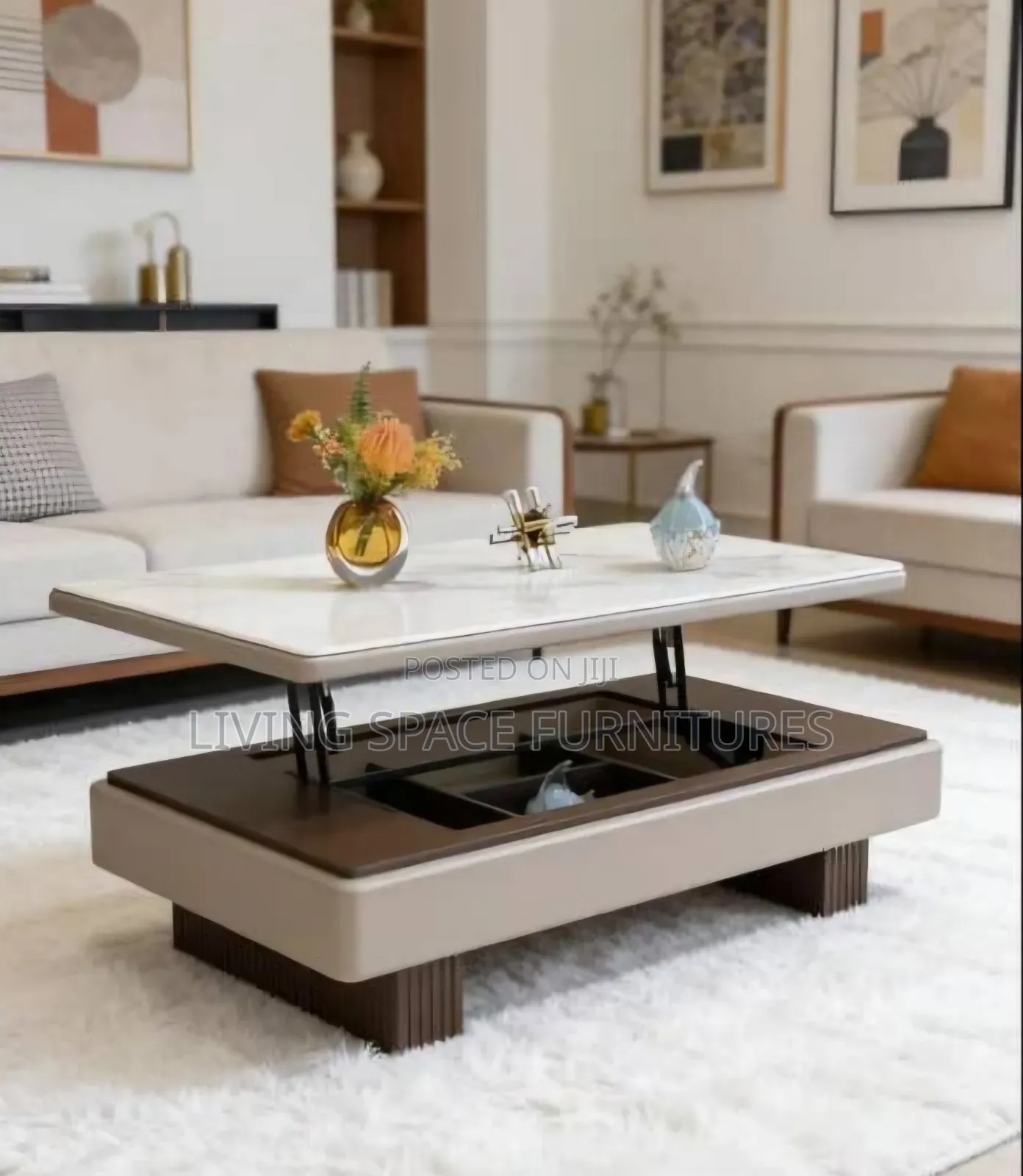 Luxury Marble Lift-Top Center Table