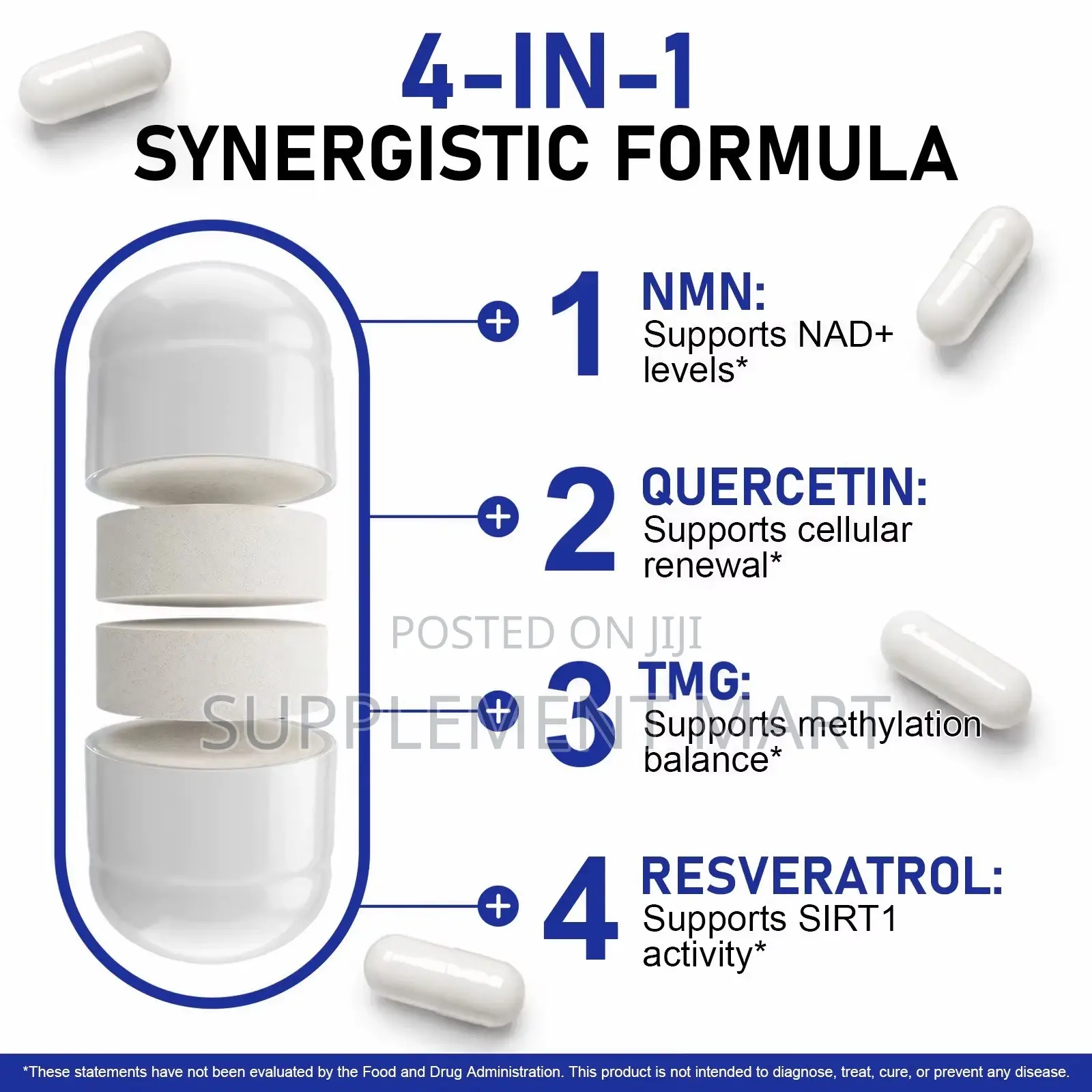 NMN Supplement With TMG & Quercetin X120 Capsules