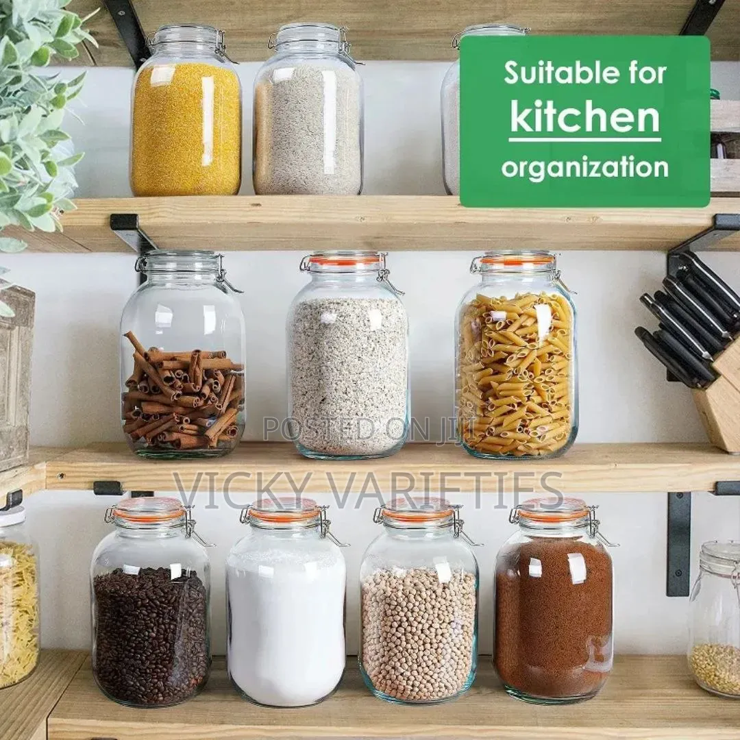 Glass Airtight Food Storage Jars With Stainless Clip Lid