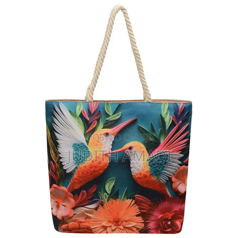 Floral Canvas Rope Handle Tote Bag | PH