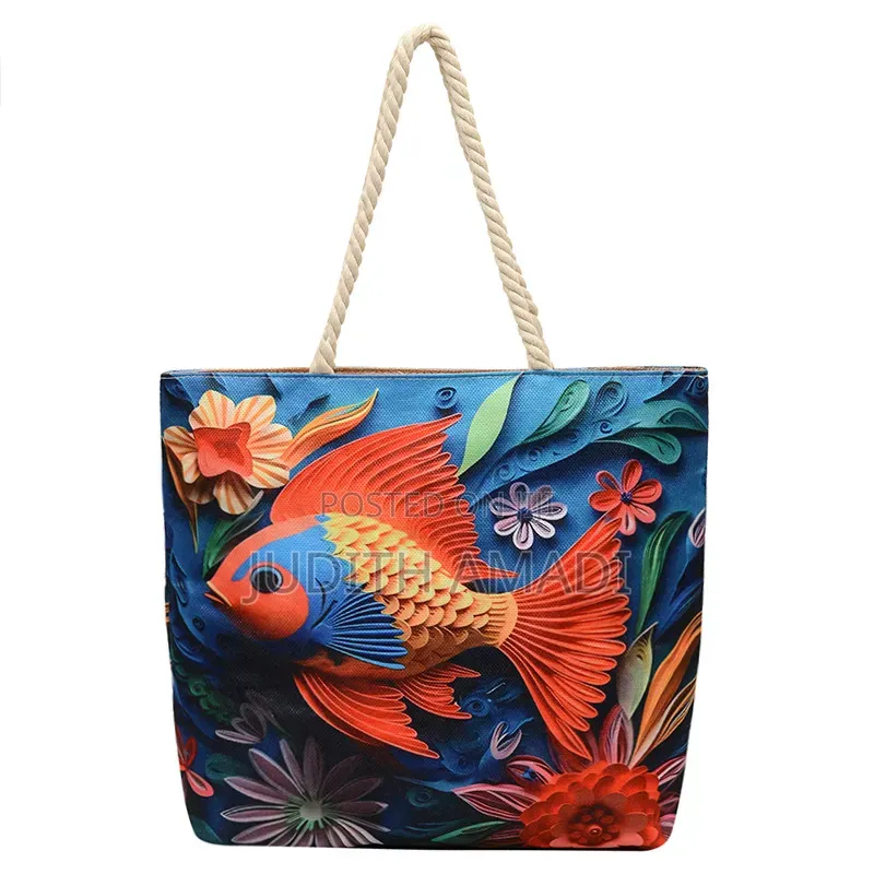 Floral Canvas Rope Handle Tote Bag | PH