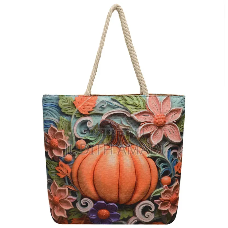 Floral Canvas Rope Handle Tote Bag | PH