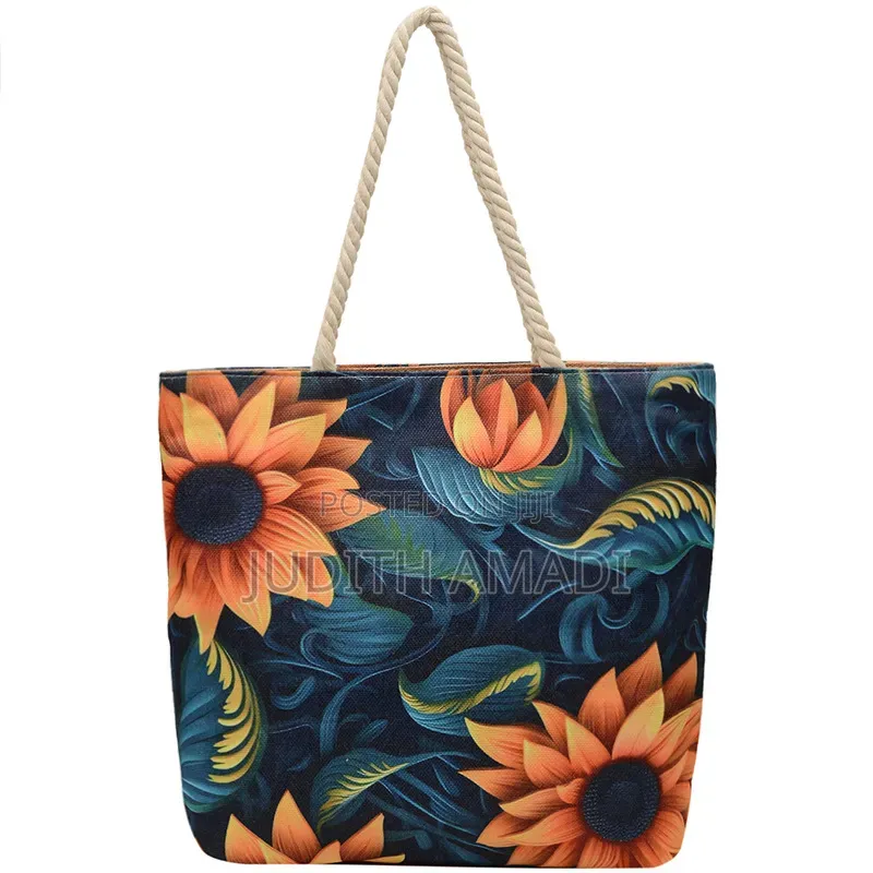 Floral Canvas Rope Handle Tote Bag | PH