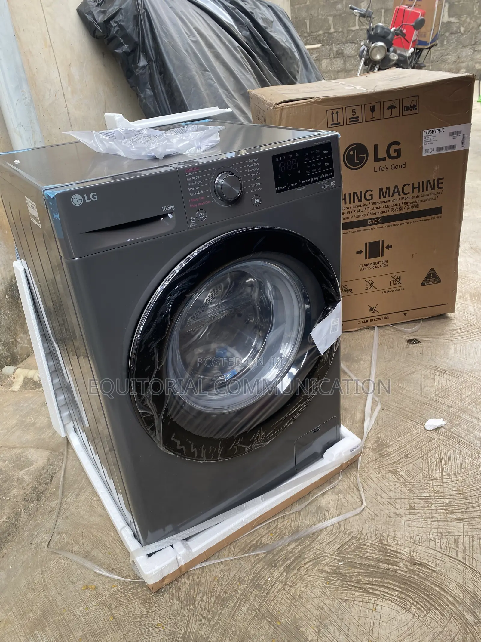 LG F4V3RYP6JE Front-Loading Washing Machine for Families 10.5KG