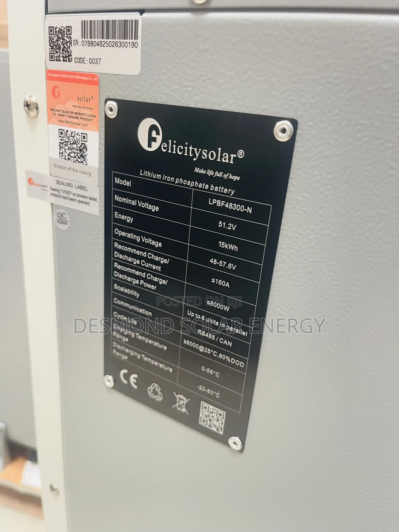 15kwh 51.2v Felicity Solar Lithium Ion Batteries Available Now