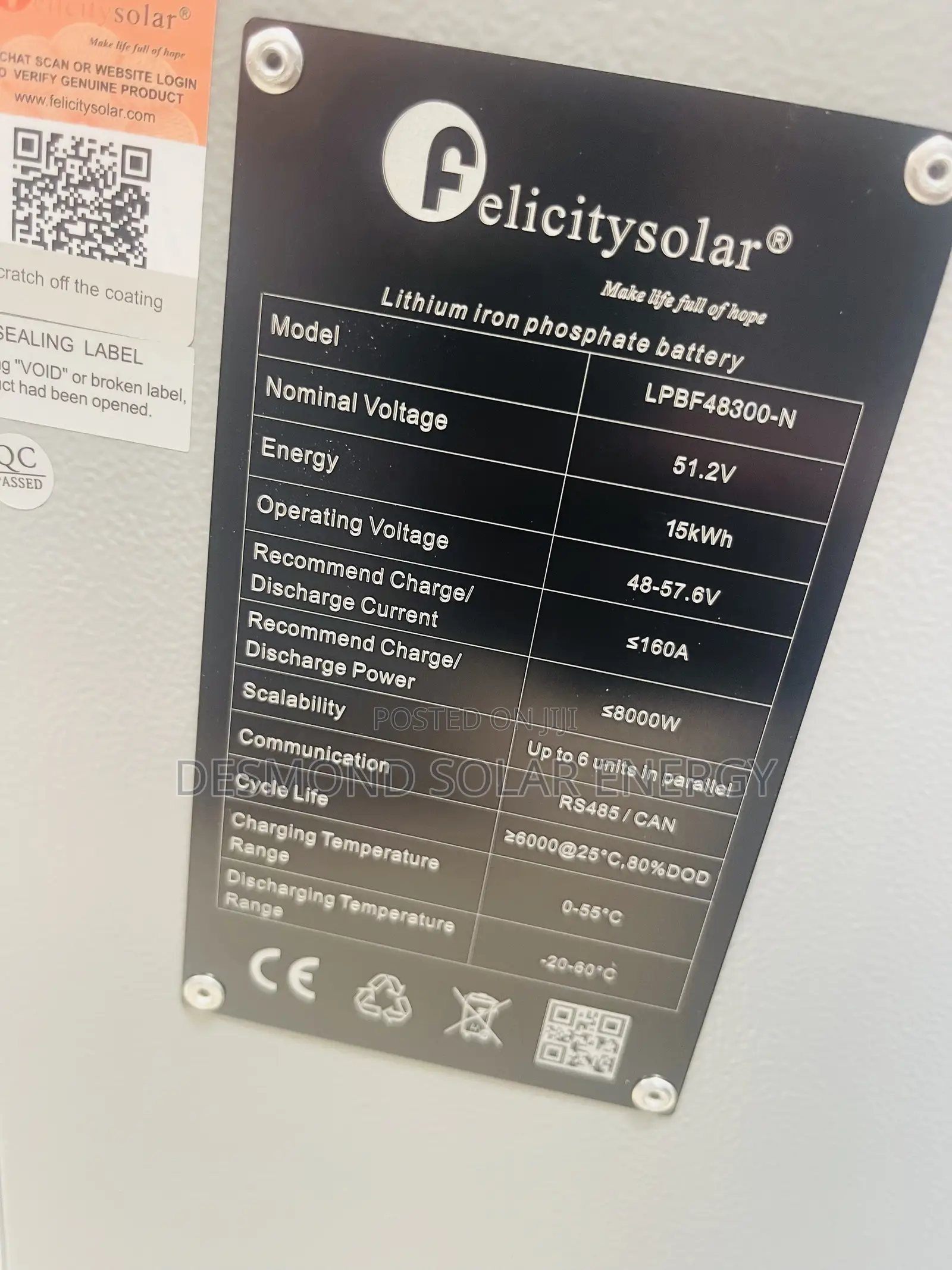 15kwh Felicity Lithium Ion Batteries Is Now Available in Discount Pric
