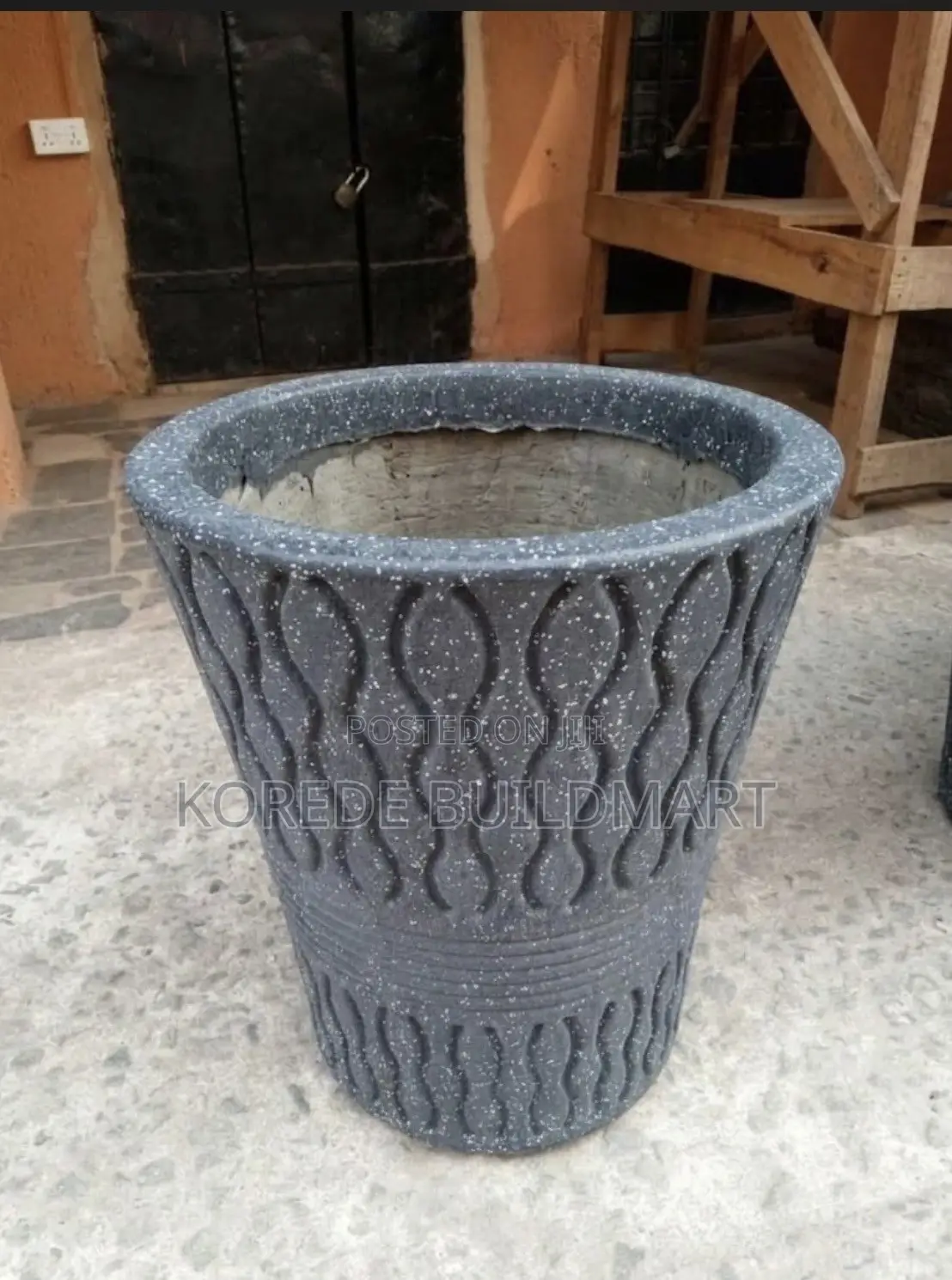 Heavy-Duty Stone Finish Concrete Flower Planter Pot