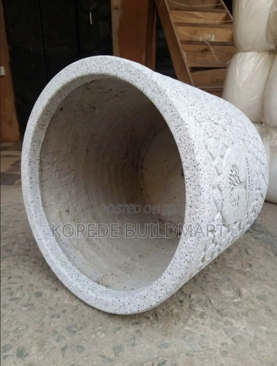 Stone Finish Concrete Flower Planter Pot