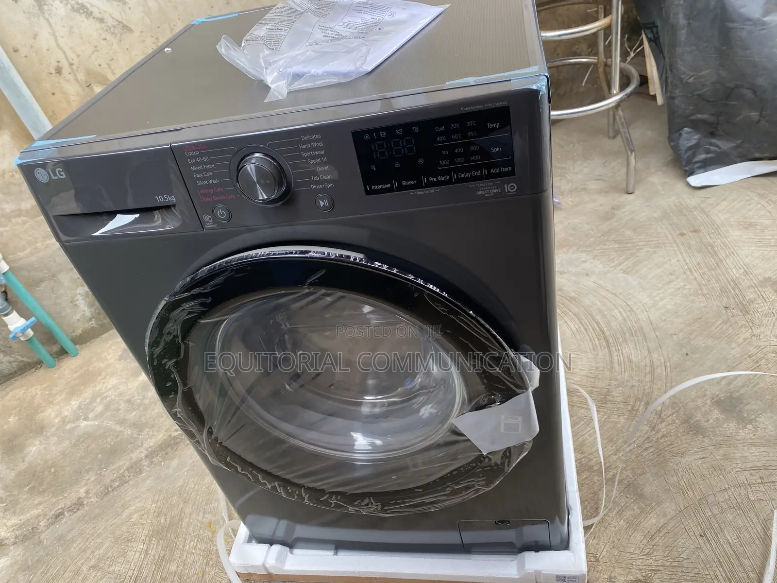 LG 10.5KG Front-Loading Washer F4V3RYP6JE for Home