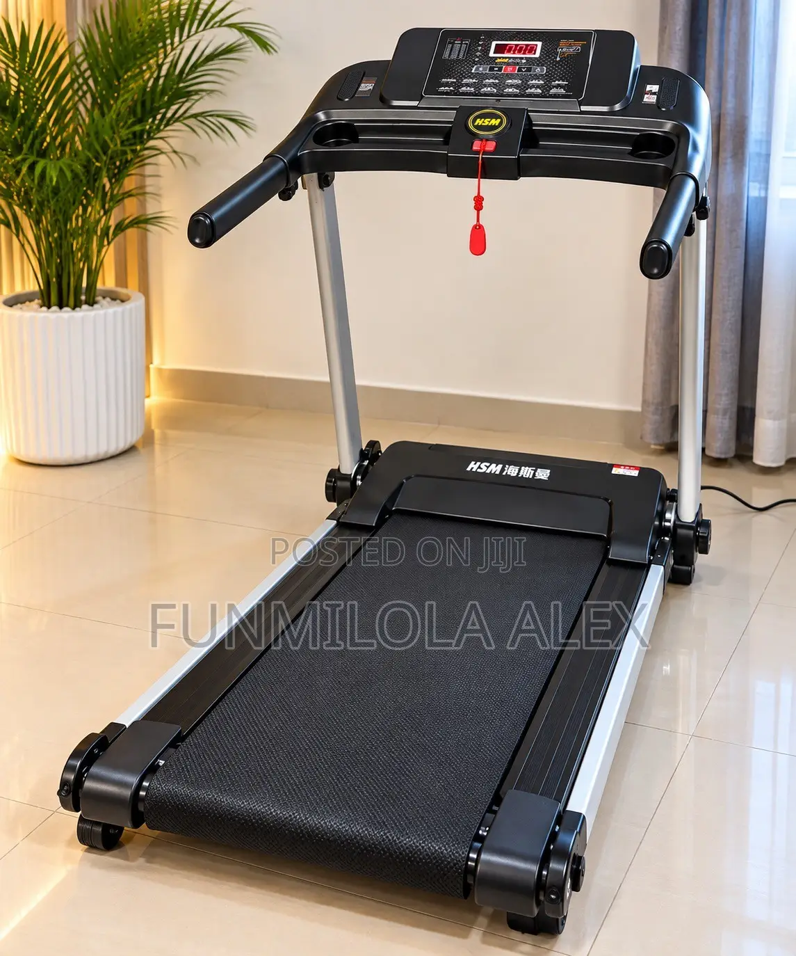 HSM Electric Treadmill – Digital Display, Speed Control & Safety Key