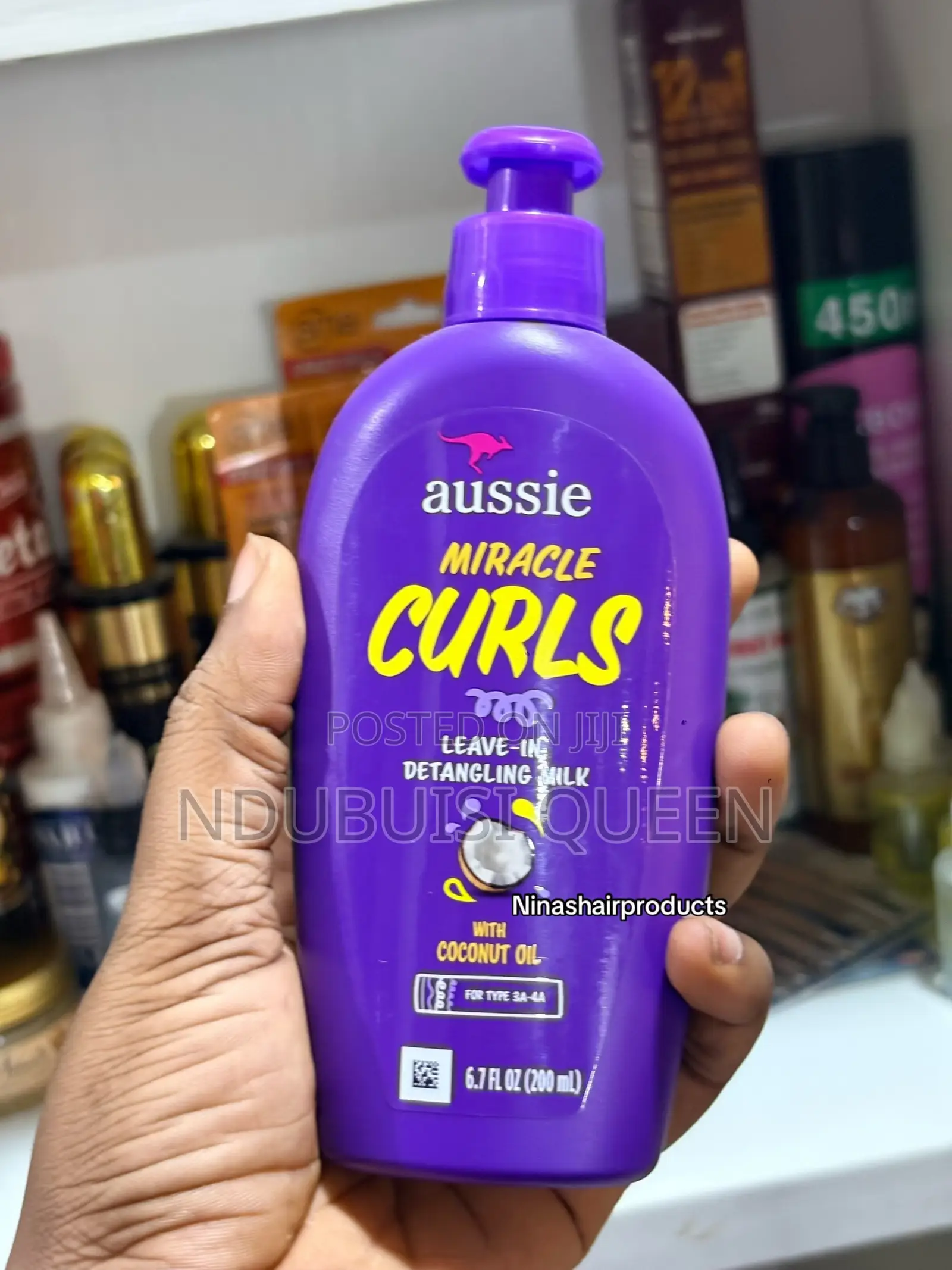 Aussie Miracle Curl Leave in Detangling Milk