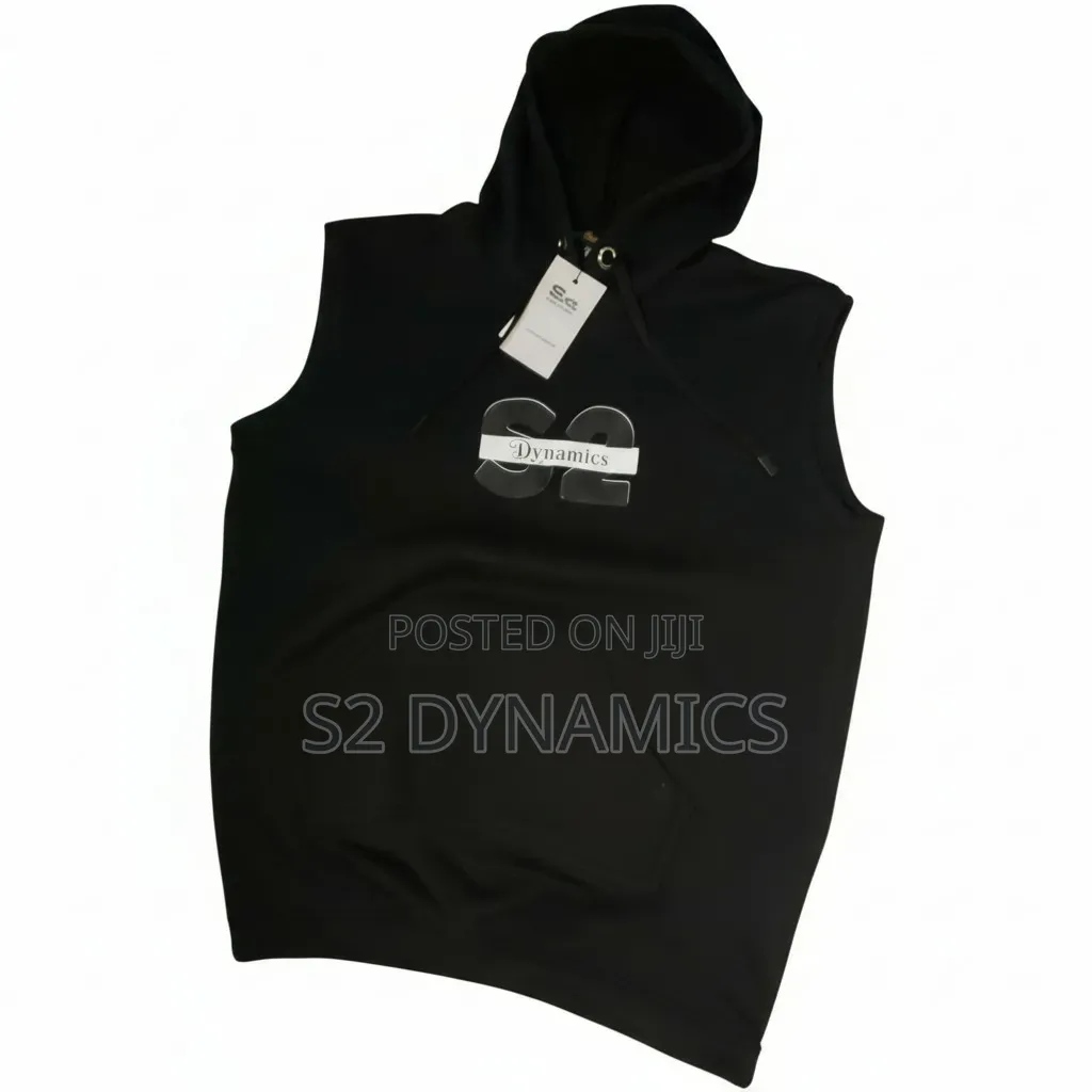 Black Sleeveless Hoodie