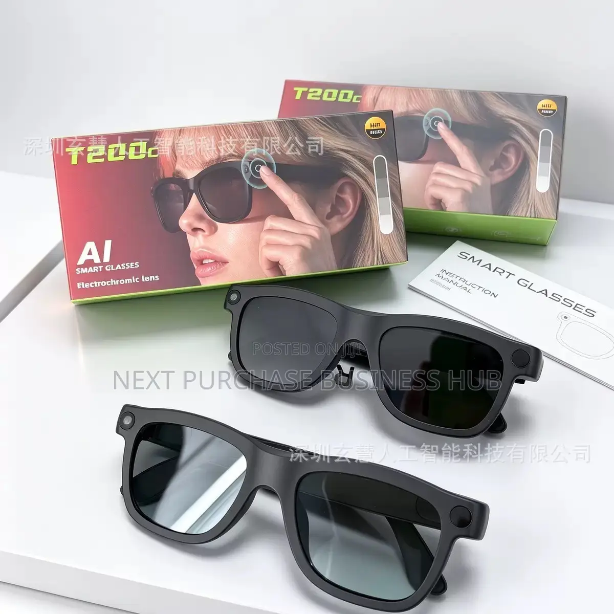 T200c Ai Smart Camera Glasses- Electrochromic Lens