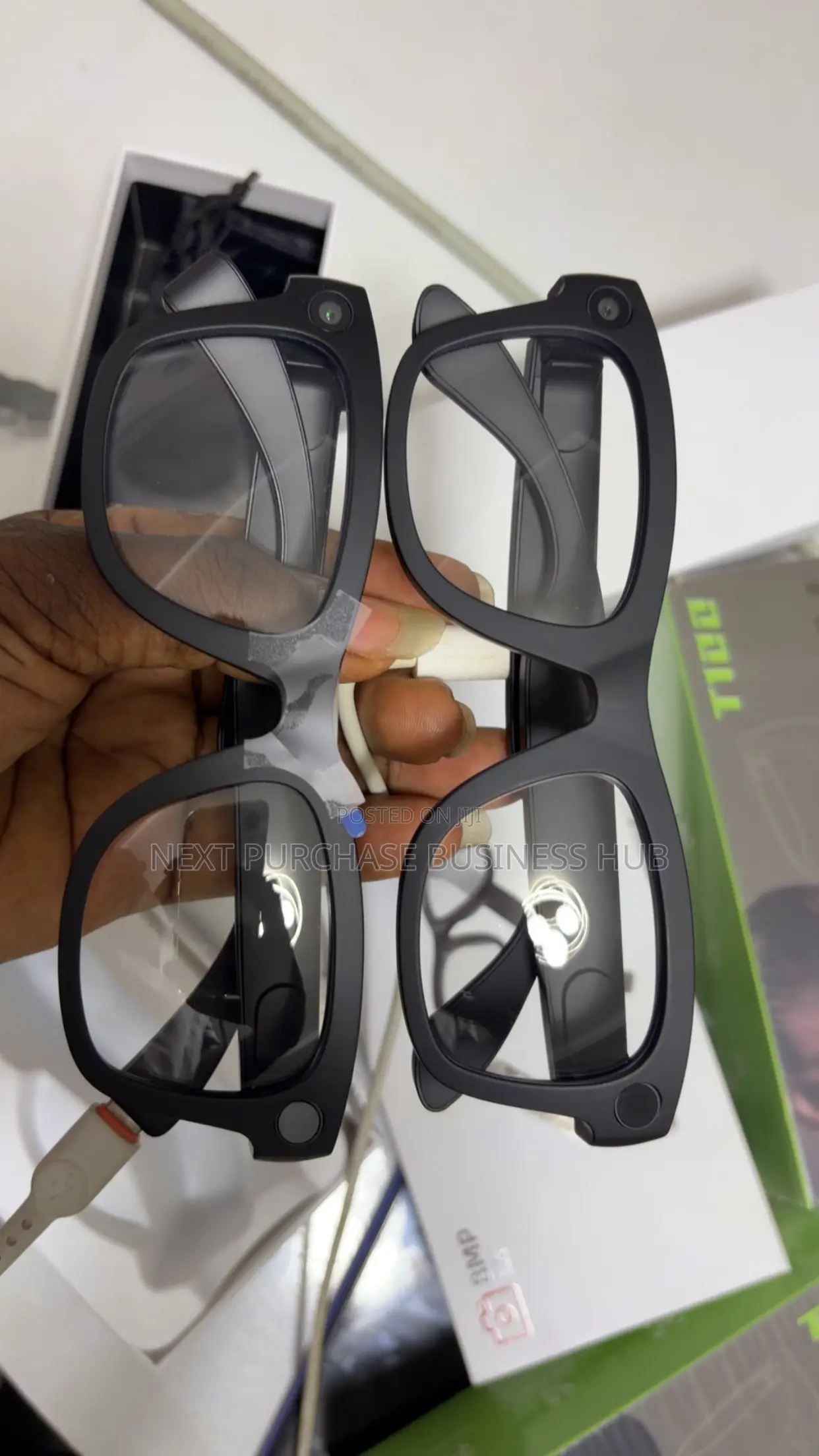 T100 Ai Smart Camera Glasses 2 in 1 Lens Black and Transparent