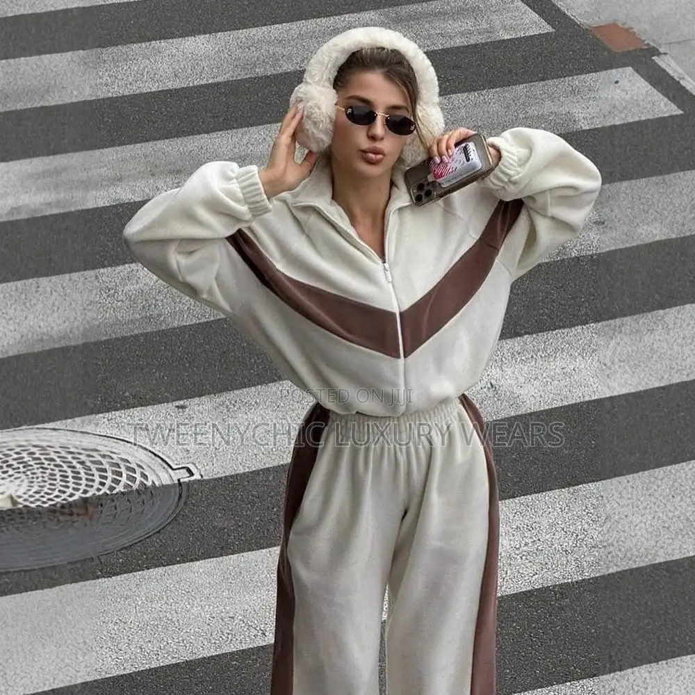 Women’s Burgundy 2-Piece Tracksuit Available in Different Colors
