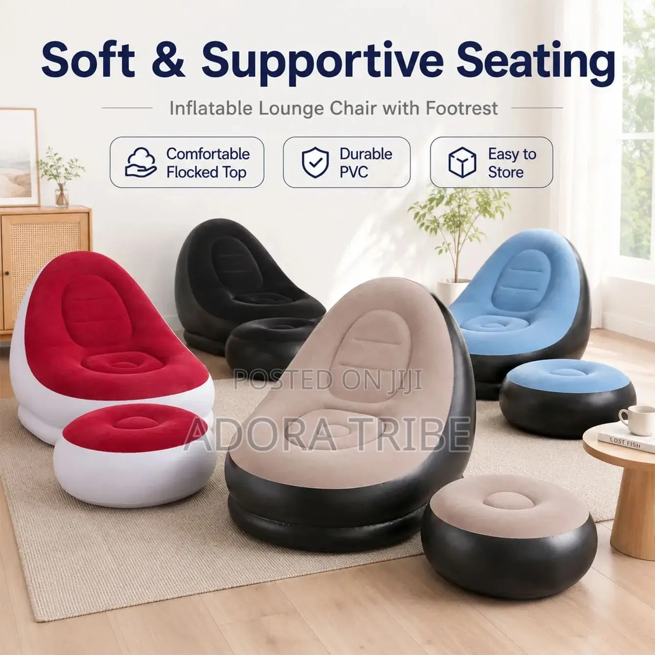 Inflatable Sofa Chair With Leg Rest