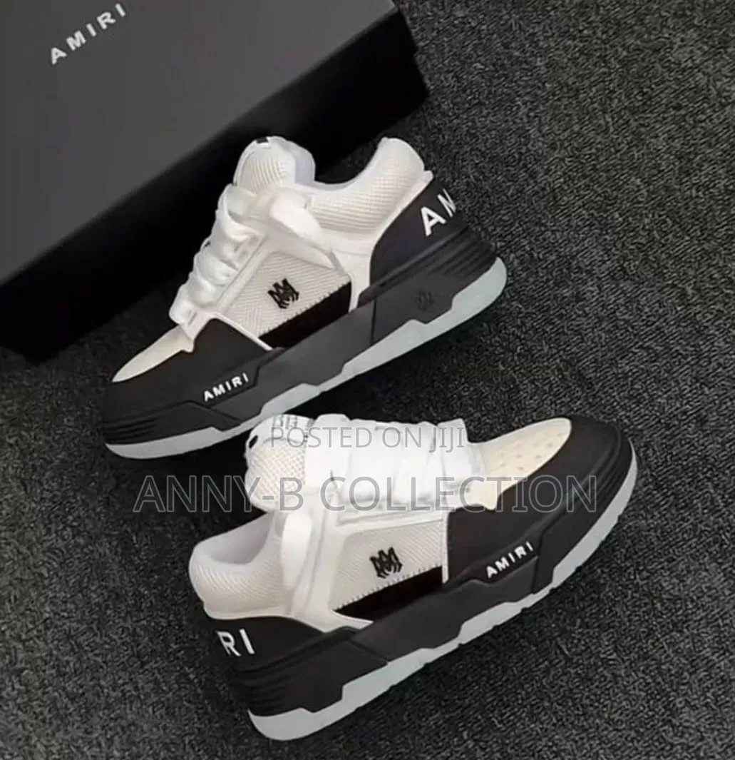 Luxury Amiri MA Black and White Unisex Sneakers