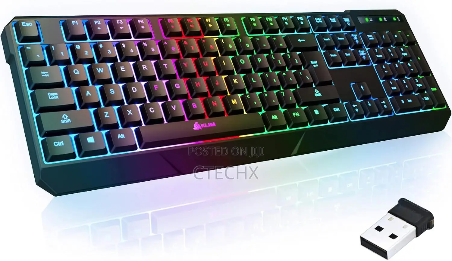 KLIM Chroma Quiet Keyboard, Wireless Gaming, Chromatic RGB Lighting