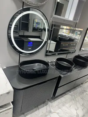 Black Cabinet With LED Sensor Mirror