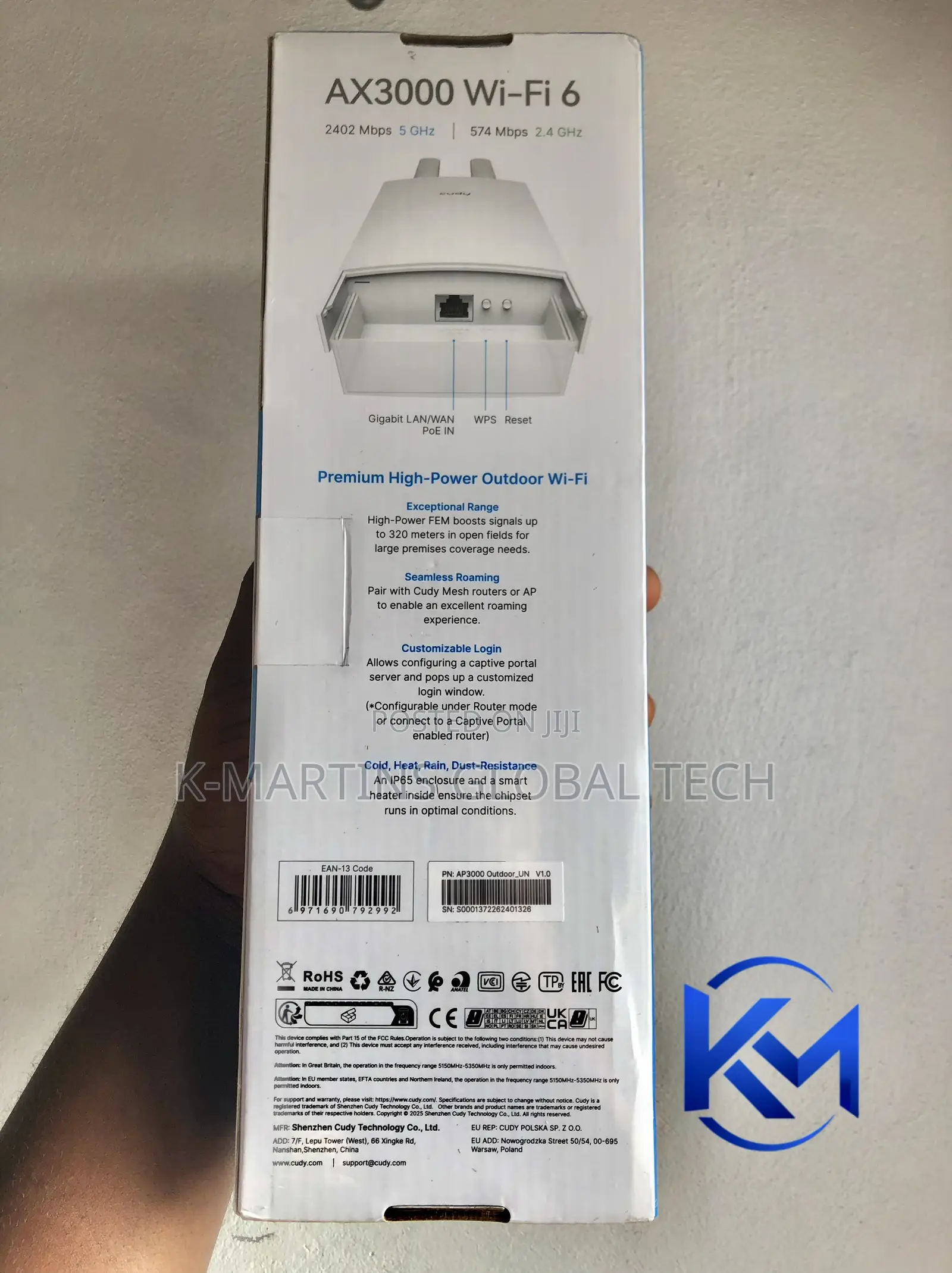 Cudy AP3000 Outdoor AX3000 WiFi 6 Gigabit Access Point