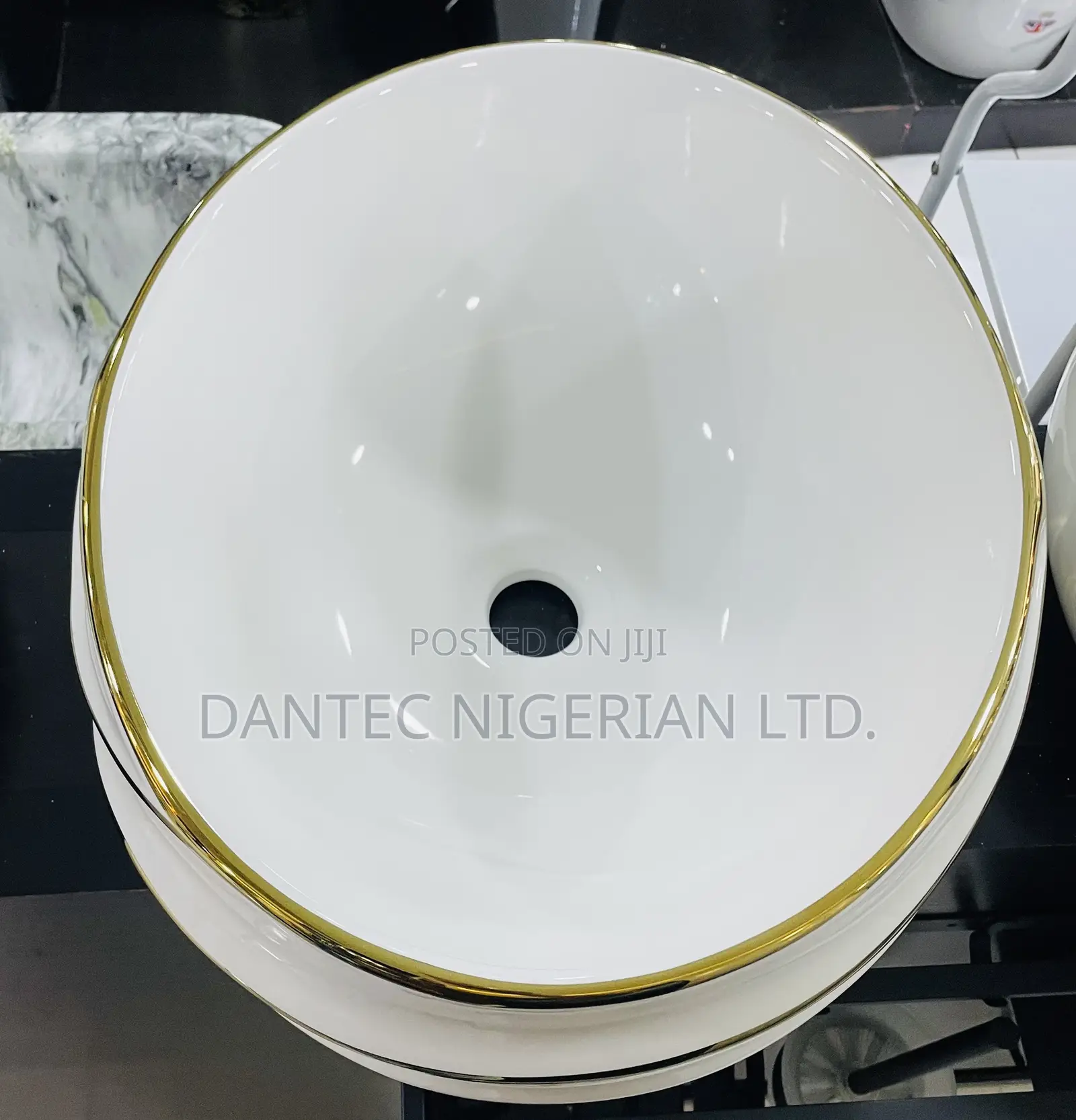 White & Gold Luxury Basin