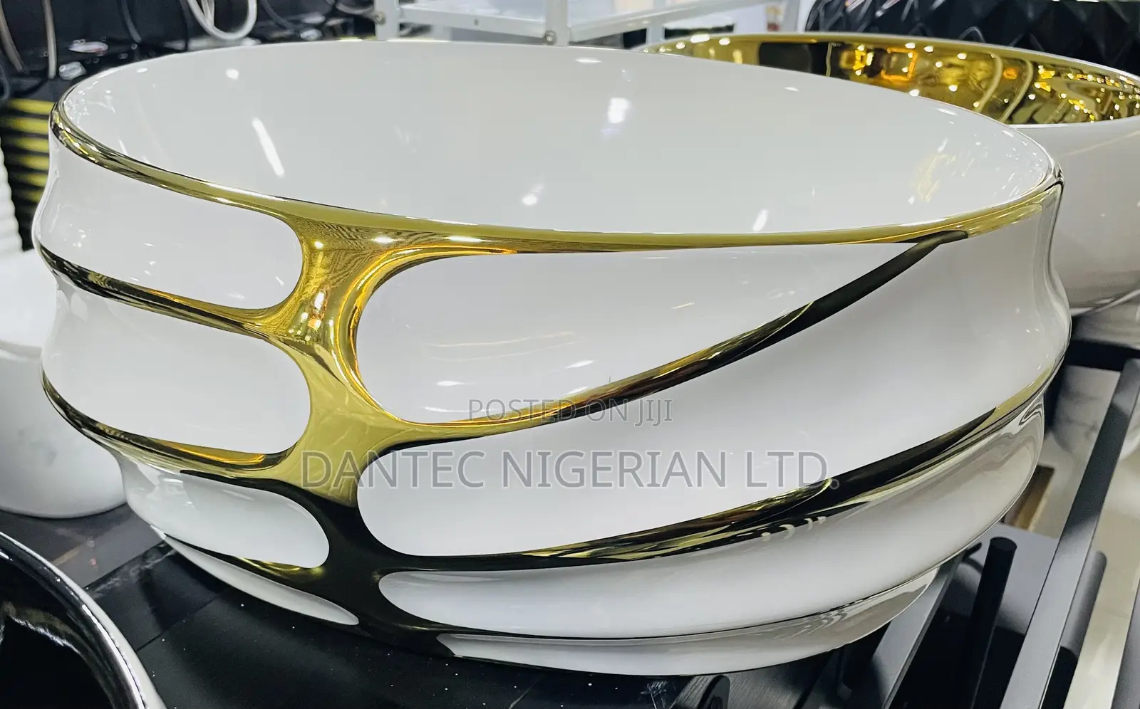 White & Gold Luxury Basin