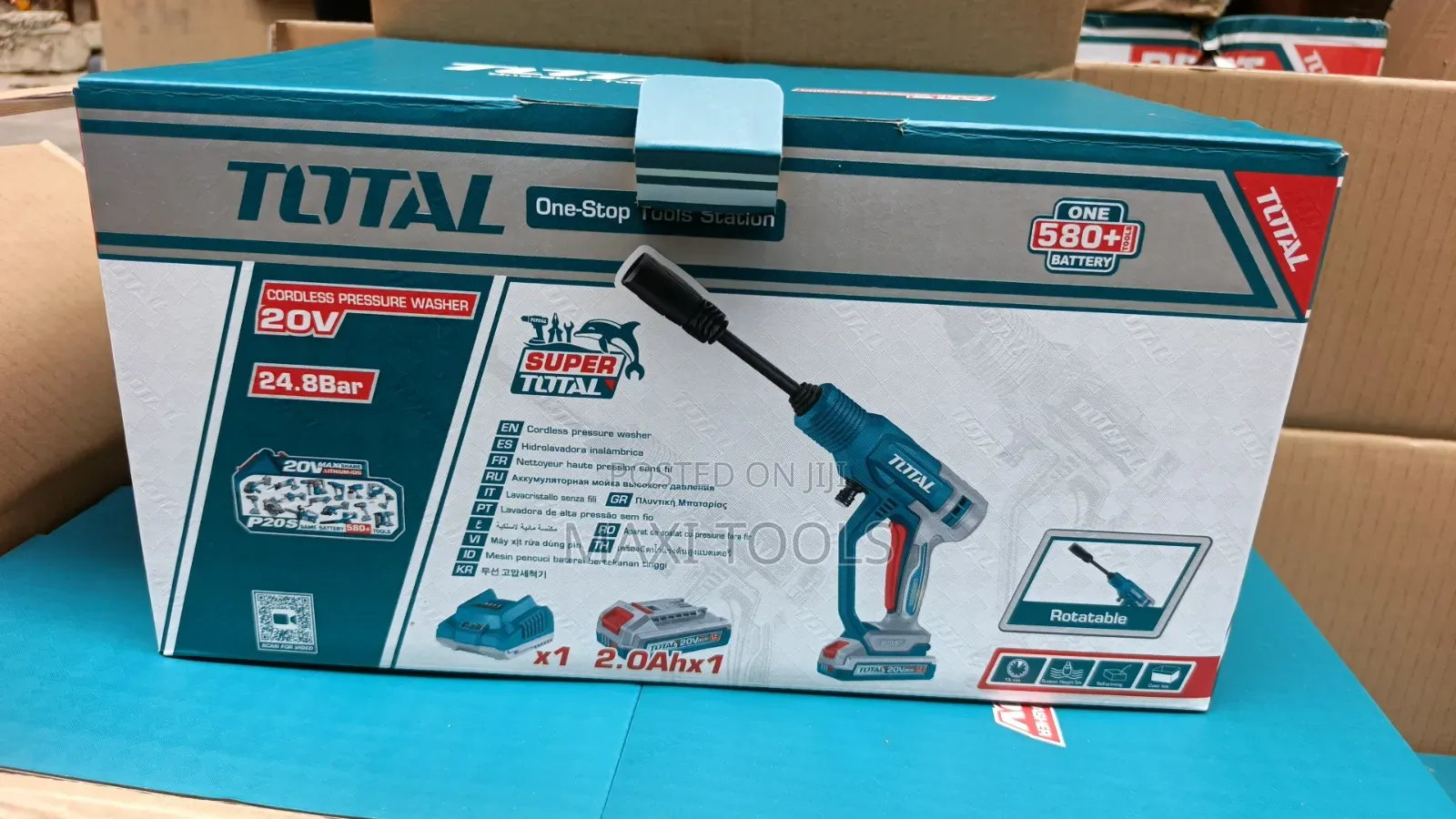 TOTAL 20V Cordless Pressure Washer Output Pressure 24.8 Bar 360.5 PSI