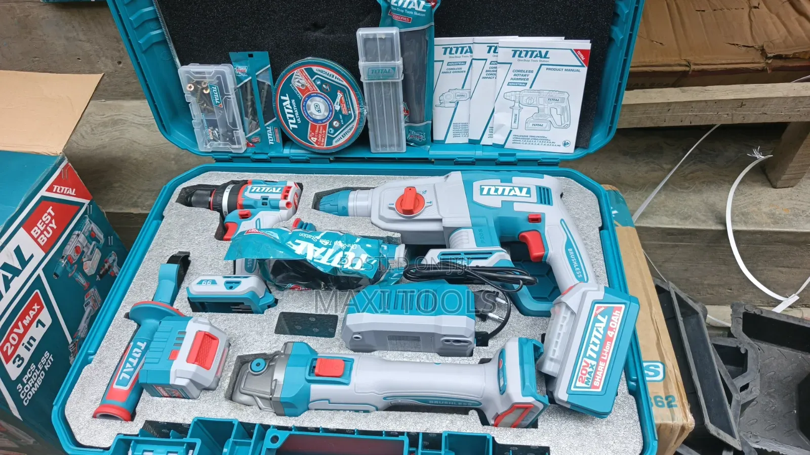 TOTAL Cordless 3-in-1 Combo Kit (Model TCKLIV Li-Ion Brushless