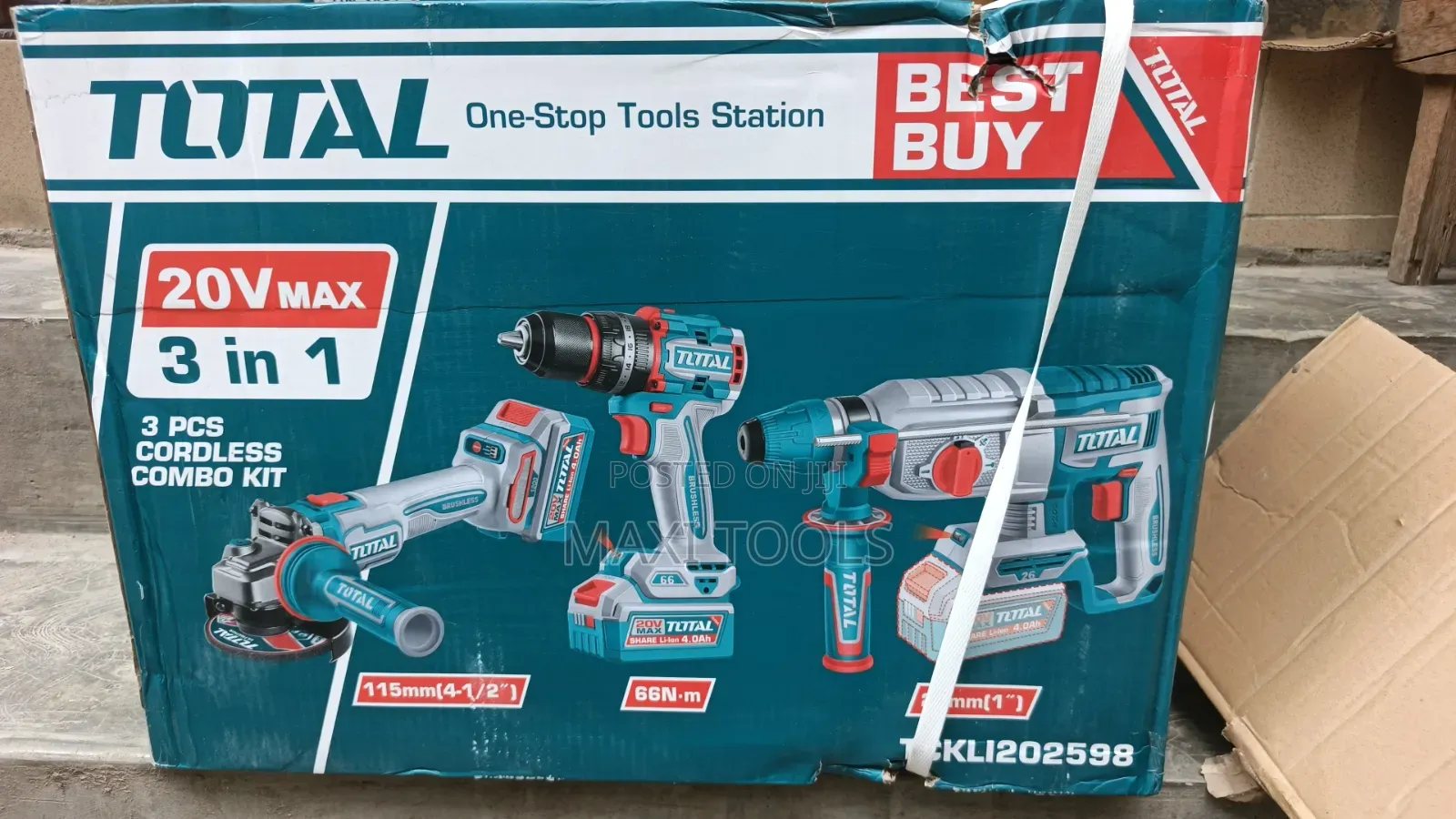 TOTAL Cordless 3-in-1 Combo Kit (Model TCKLIV Li-Ion Brushless