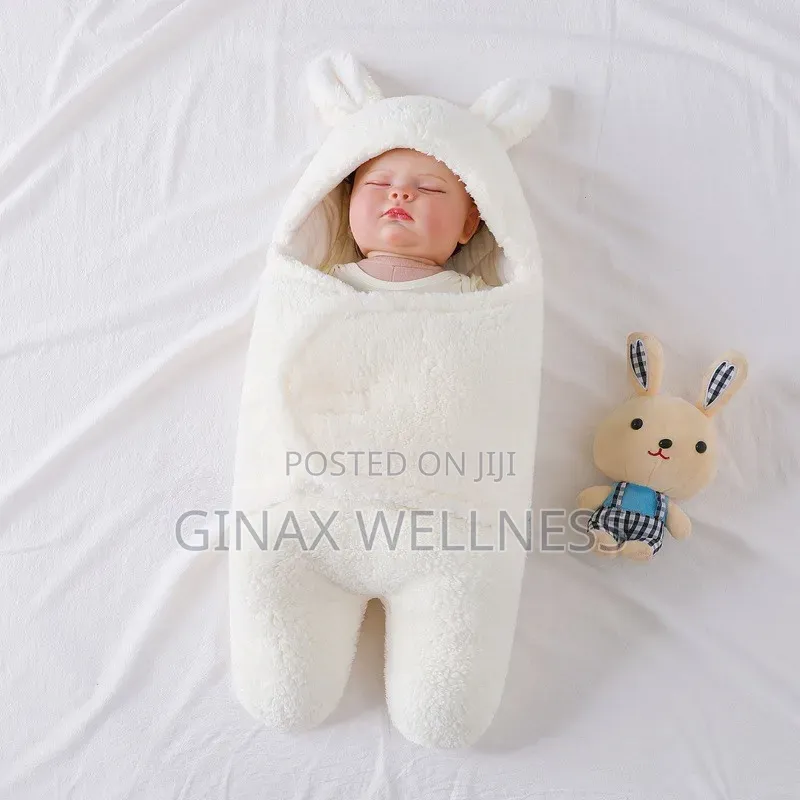 Thick Fluffy Baby Swaddle Blanket With Hood & Legs (0-9 Months)
